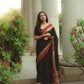 Narayanpet elephant border saree - Black