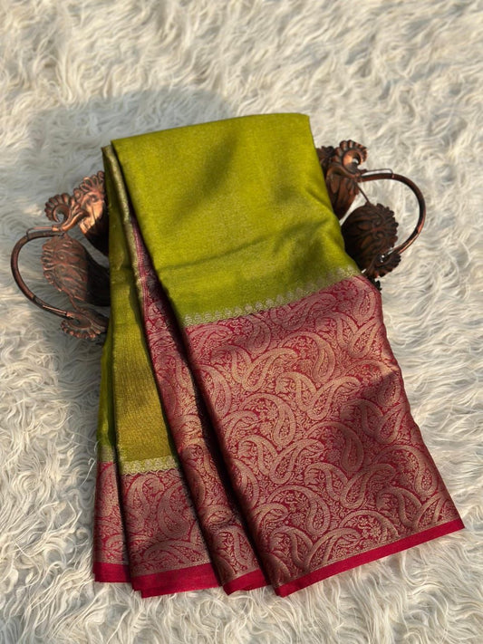 Semi Banarasi warm silk Contrast