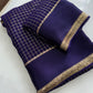 Beautiful viscous georgette saree with checks body and running blouse