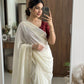 Beautiful viscous plain georgette saree with satin border and running blouse