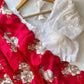 Floral chinon silk saree with embroidery