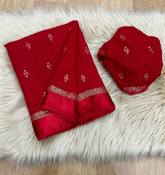 Viscous georgette with sequins buttas
