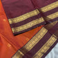 Beautiful rust orange semi silk saree