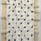 Pure and authentic mul cotton saree with black flowers