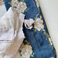 Floral chinon silk saree with embroidery