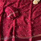 Viscous georgette with satin borders and round sequins buttas
