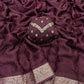 Soft viscous chinon silk with self weaving