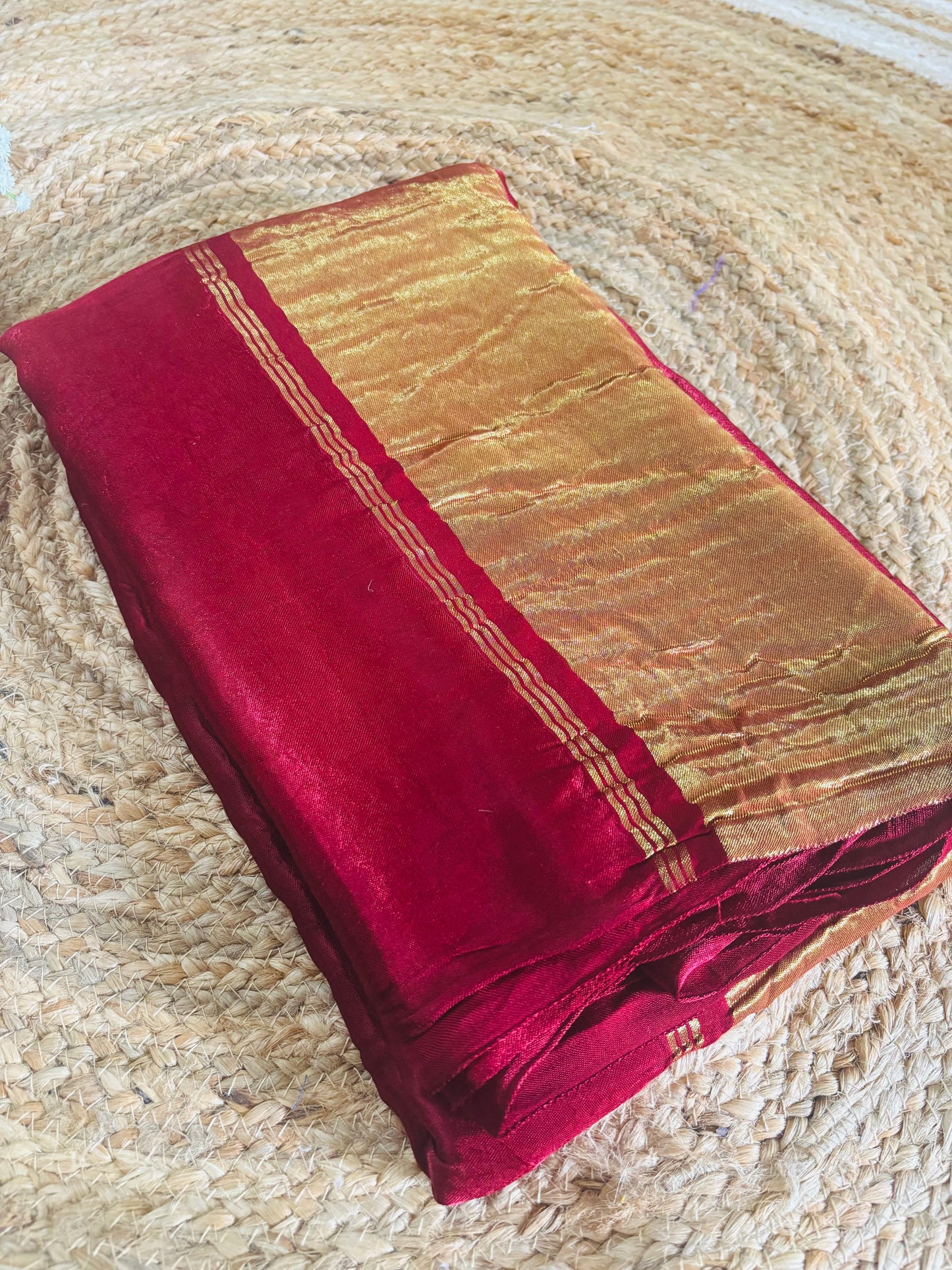Beautiful Plain Modal silk saree with tissue pallu (Prebooking)