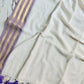 Pure authentic mul cotton saree with lavender border