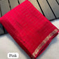 Soft Viscous crushed chinon silk checks saree