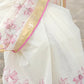 Premium Kerala cotton saree with beautiful pink floral digital prints (Prebooking 15 days)
