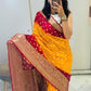 Semi dola silk with bandhini prints