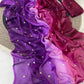 Ombré shaded fendi satin shimmer saree with sequins embroidery