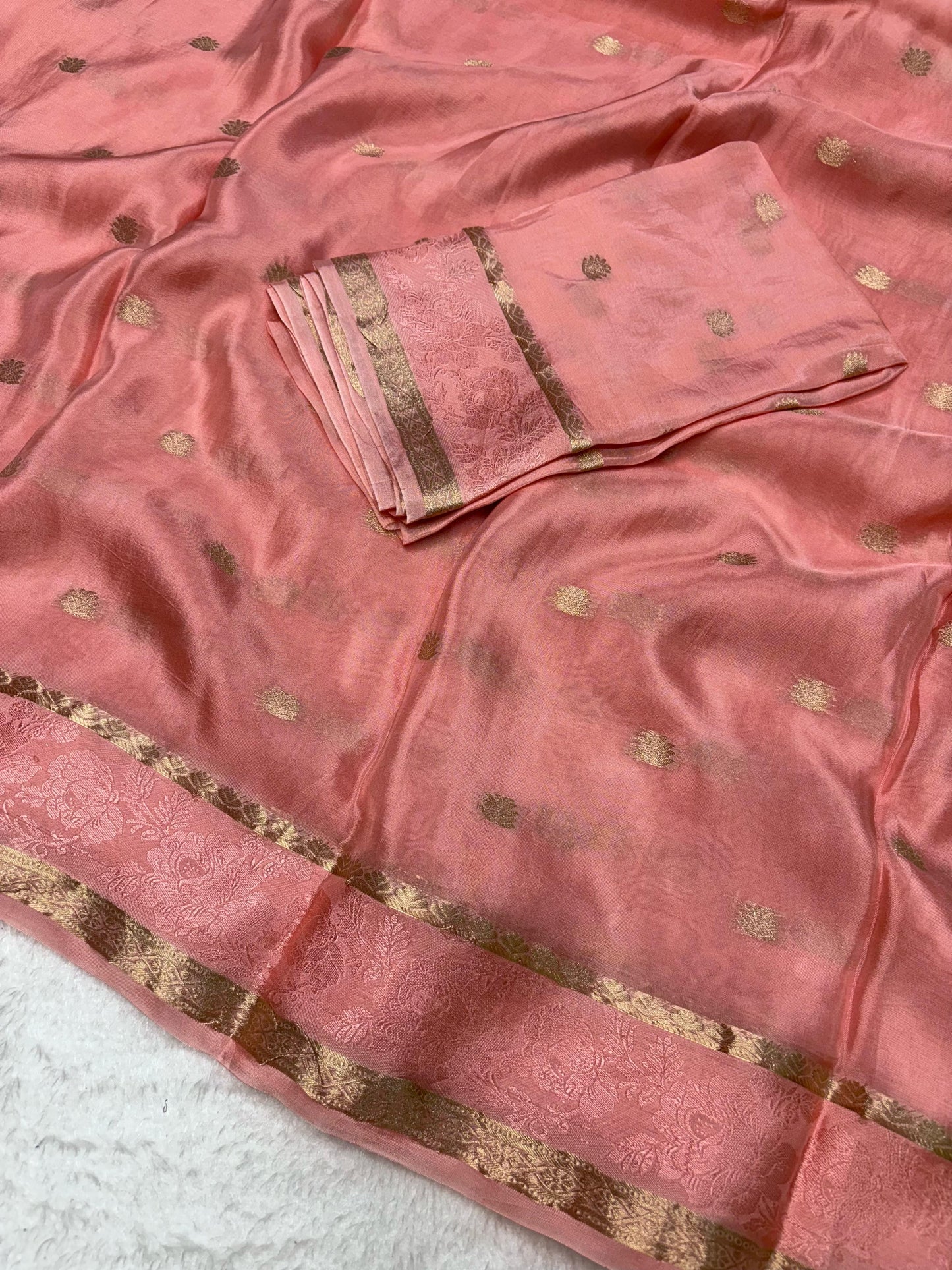 Beautiful soft viscous crepe silk - rose jacquard