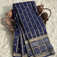 Banarasi semi Katan georgette saree with bandhini prints