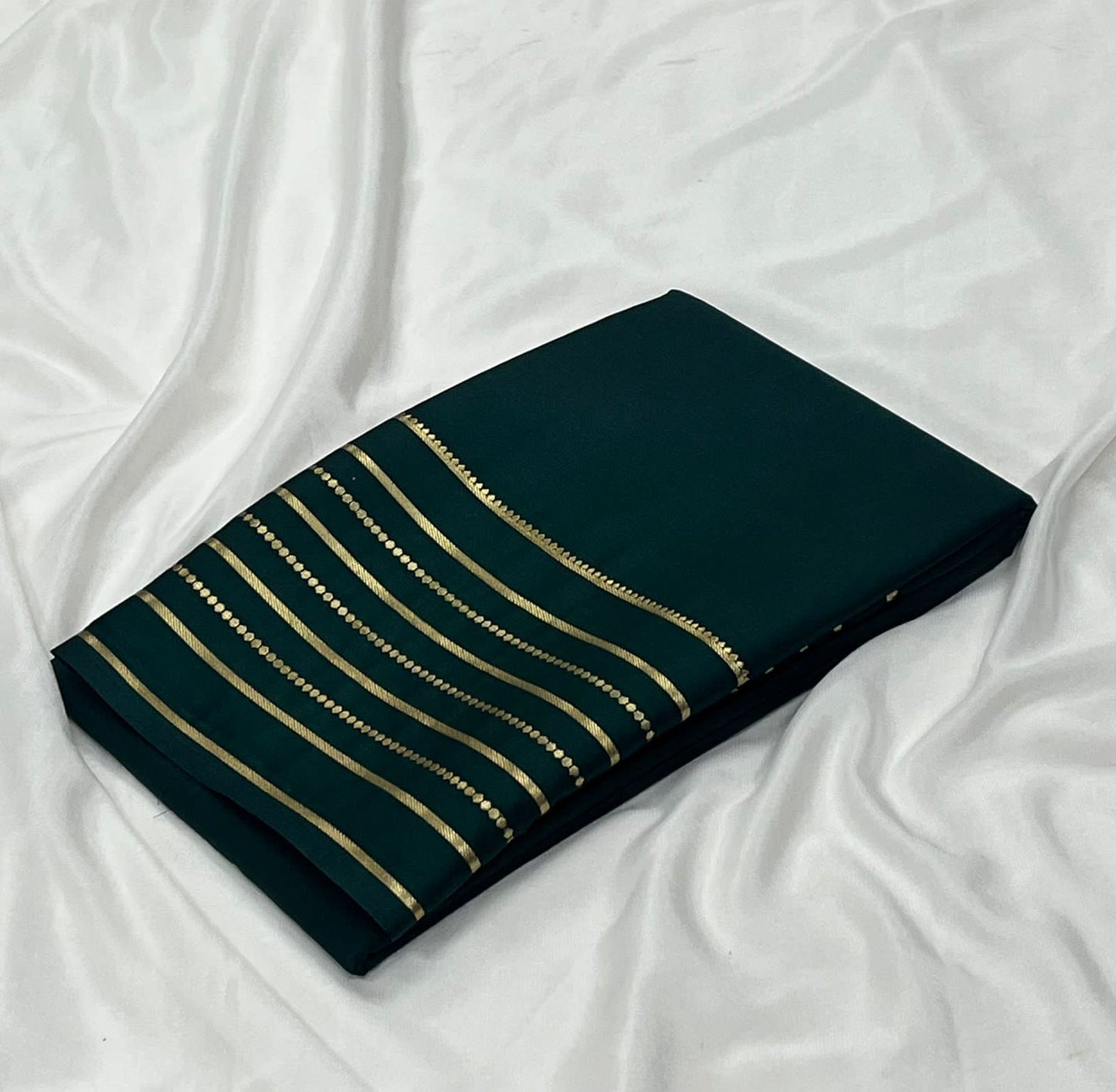 Soft semi Mysore crepe silk sarees with zari stripe border