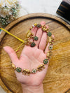 Beautiful elephant motif choker - green