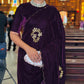 Beautiful heavy velvet saree with handwork