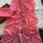 Beautiful kota doria saree with white buti weaving and scalloped border