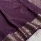 Premium viscous crushed chinon silk with lurex zari lines