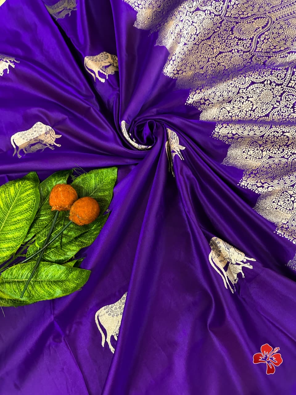 Beautiful semi satin silk saree with pichwai weavings