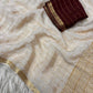 Soft viscous chinon silk saree with checks with contrast blouse