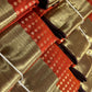 Premium semi Kanchipuram silk saree with 1000 buttas - Rust orange / coffee brown