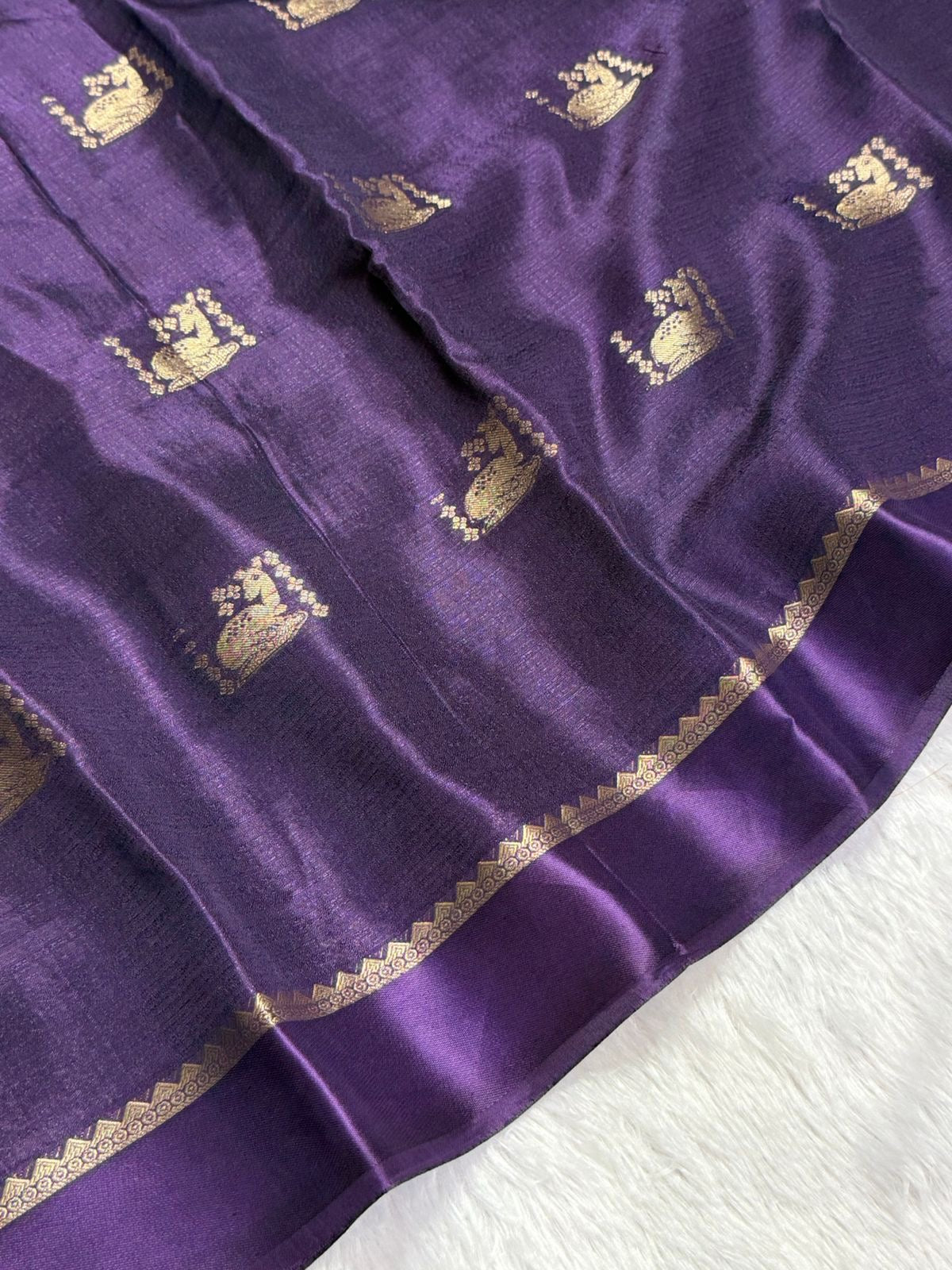 Beautiful khadi viscous silk - deer design