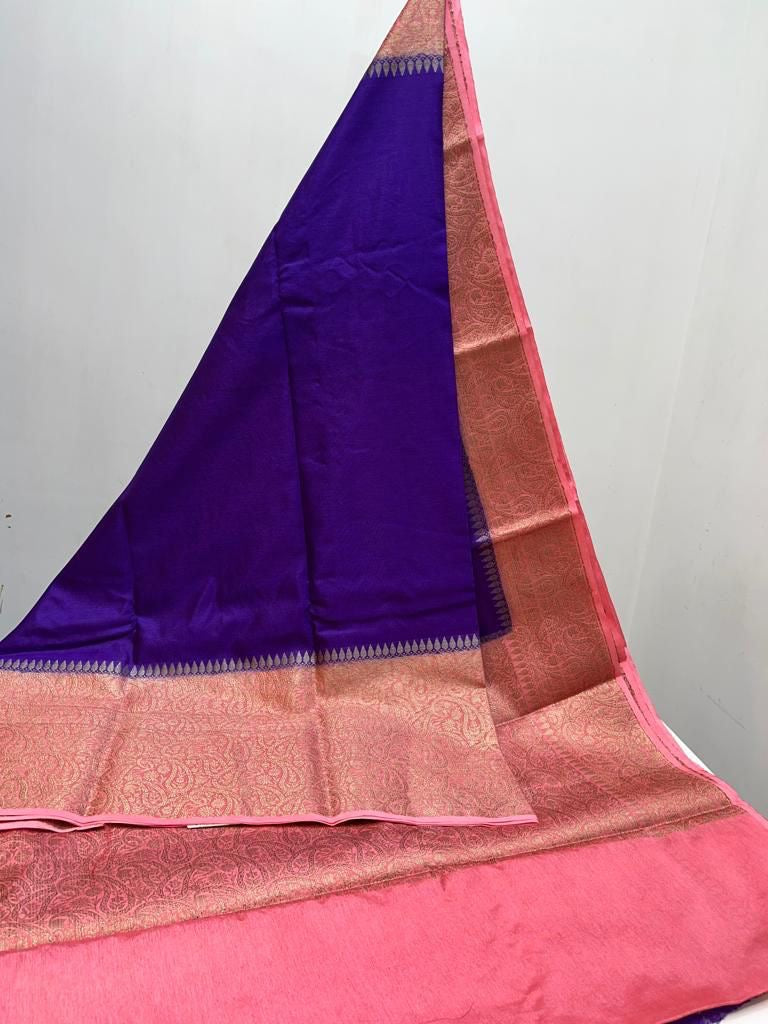 Semi Banarasi warm silk Contrast