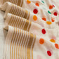 (Prebooking) Pure authentic mul cotton saree with zari stripes border and multi color polka body - without blouse