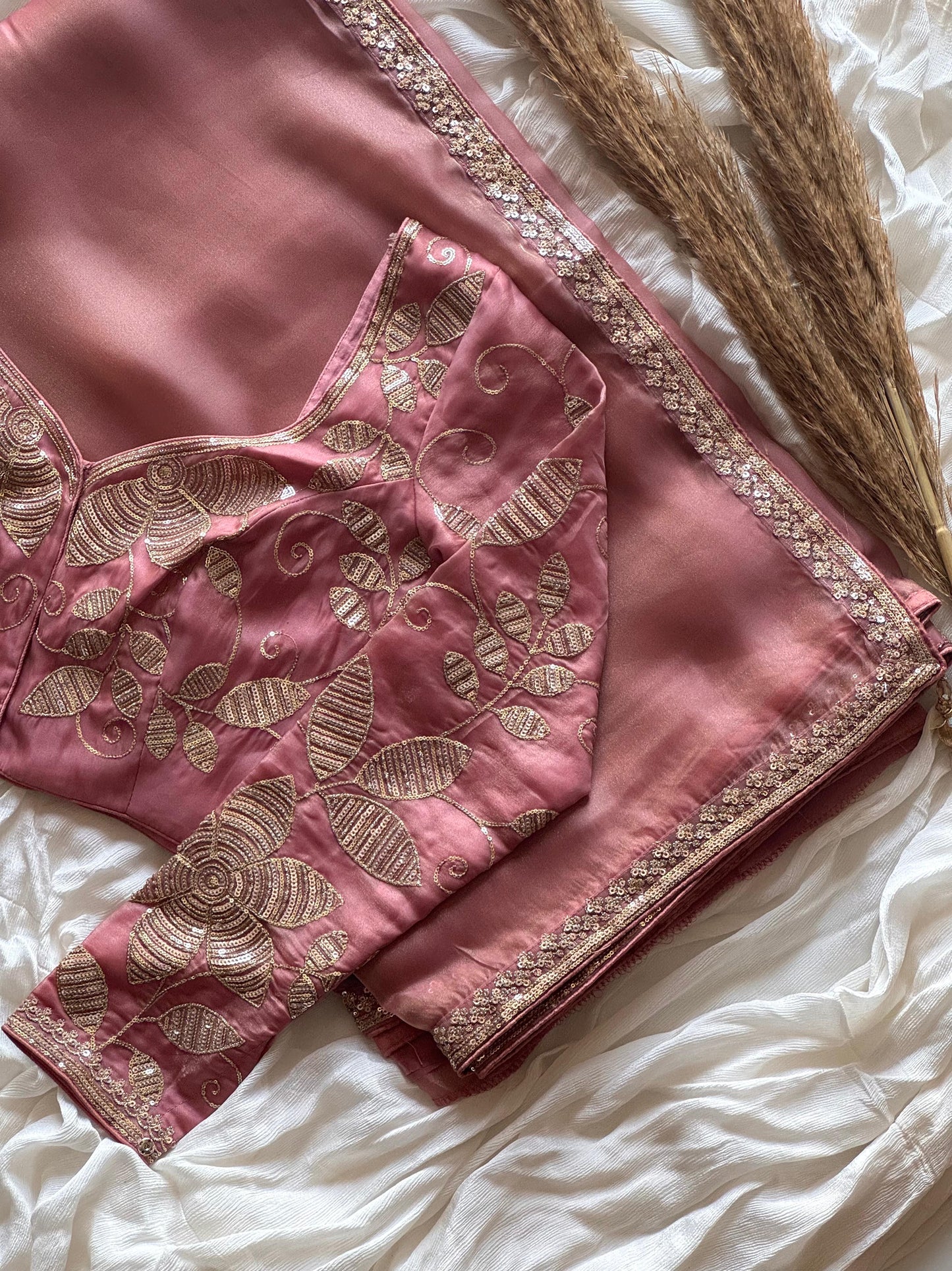 Soft Tissue silk with sequins work