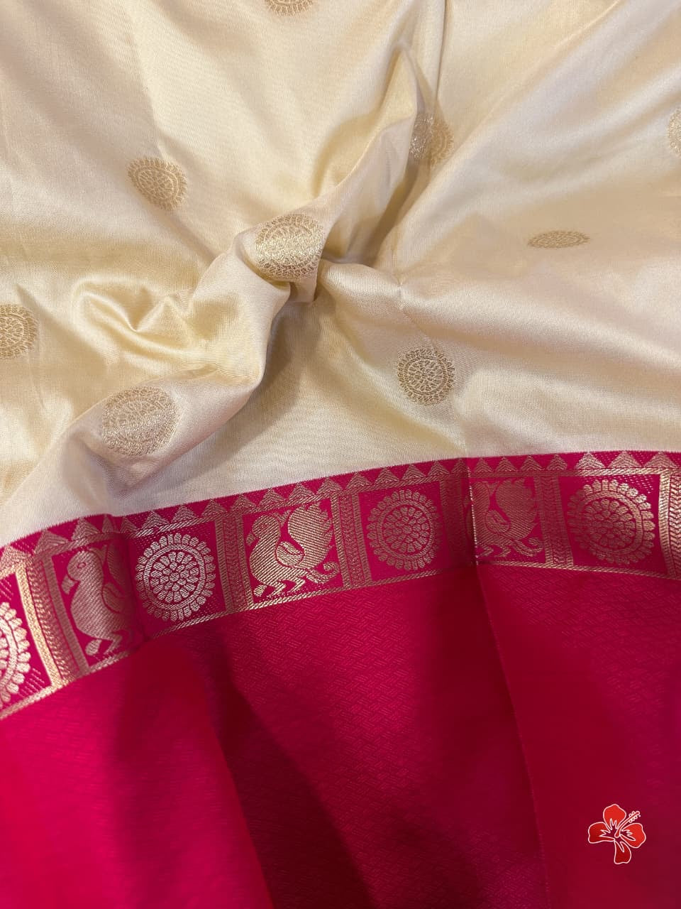 Soft semi silk saree - coin chakra