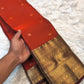 Beautiful premium rust orange semi silk saree