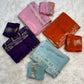 Beautiful viscous crape silk saree with Bandhini pallu