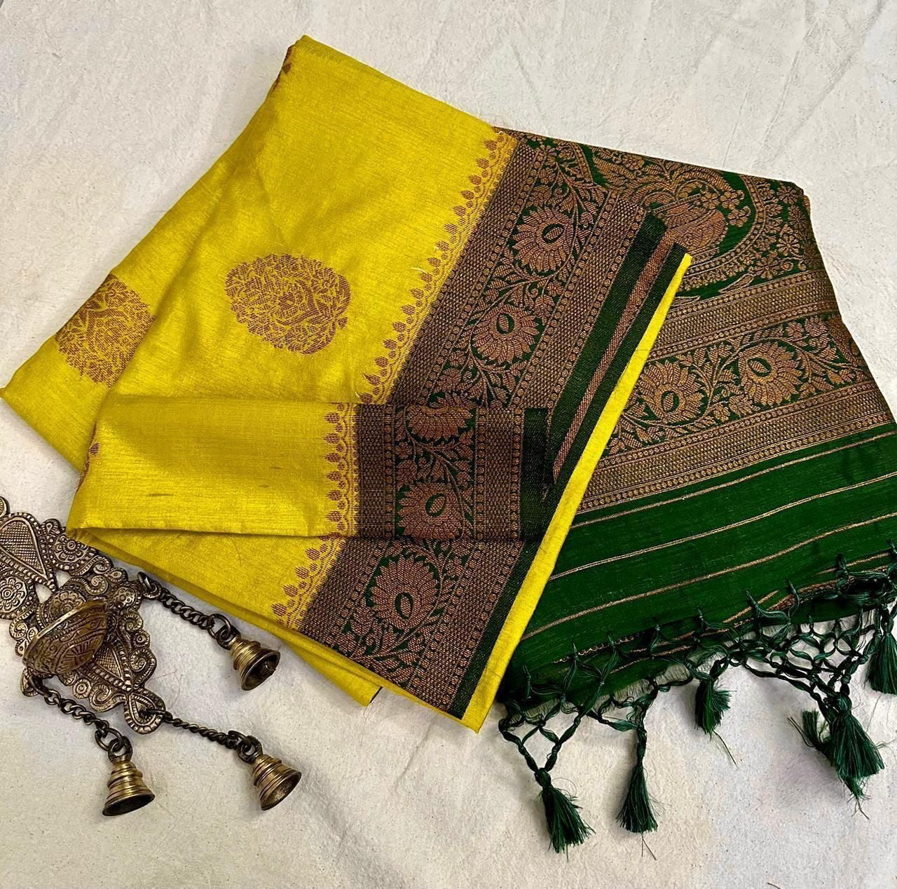 Soft Banarasi mulberry cotton silk saree