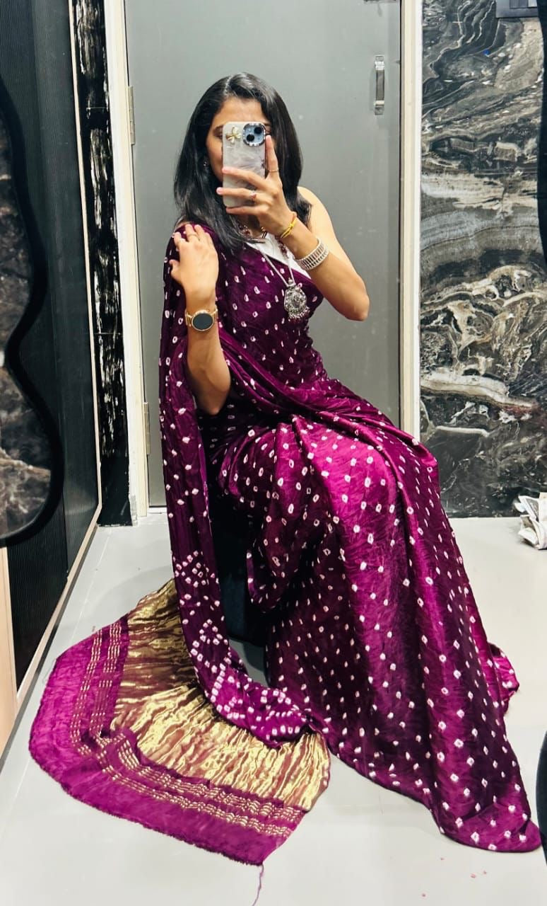 Bandhini gajji silk saree
