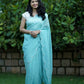 Crush georgette saree with stitched pearl blouse