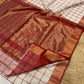 Beautiful pure Maheshwari silk cotton saree - white red checks