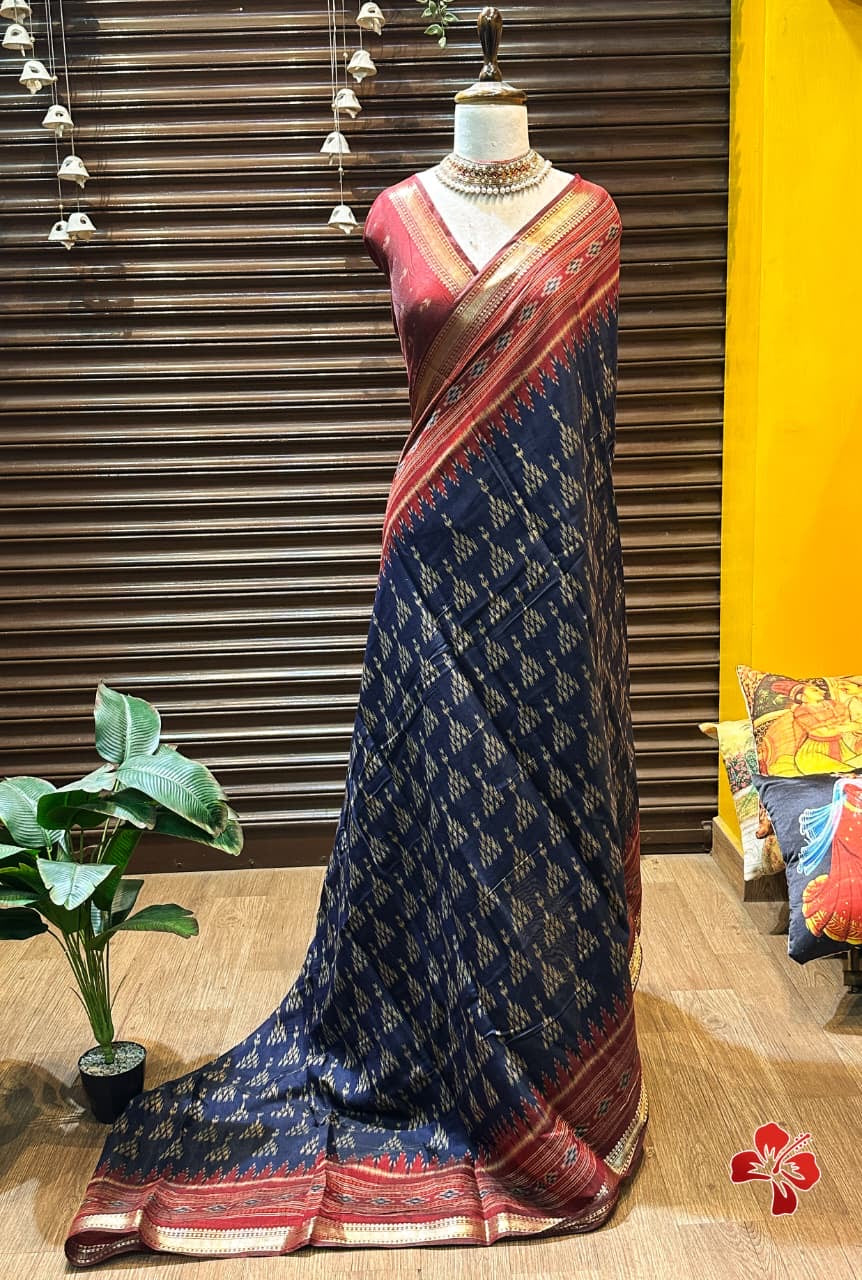 Soft ikkat printed mix cotton sarees