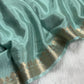 Premium viscous crushed chinon silk with lurex zari lines - 2