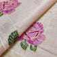 Premium Tissue Striped Saree with Rose Embroidery