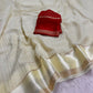 Soft viscous georgette saree with checks and satin border