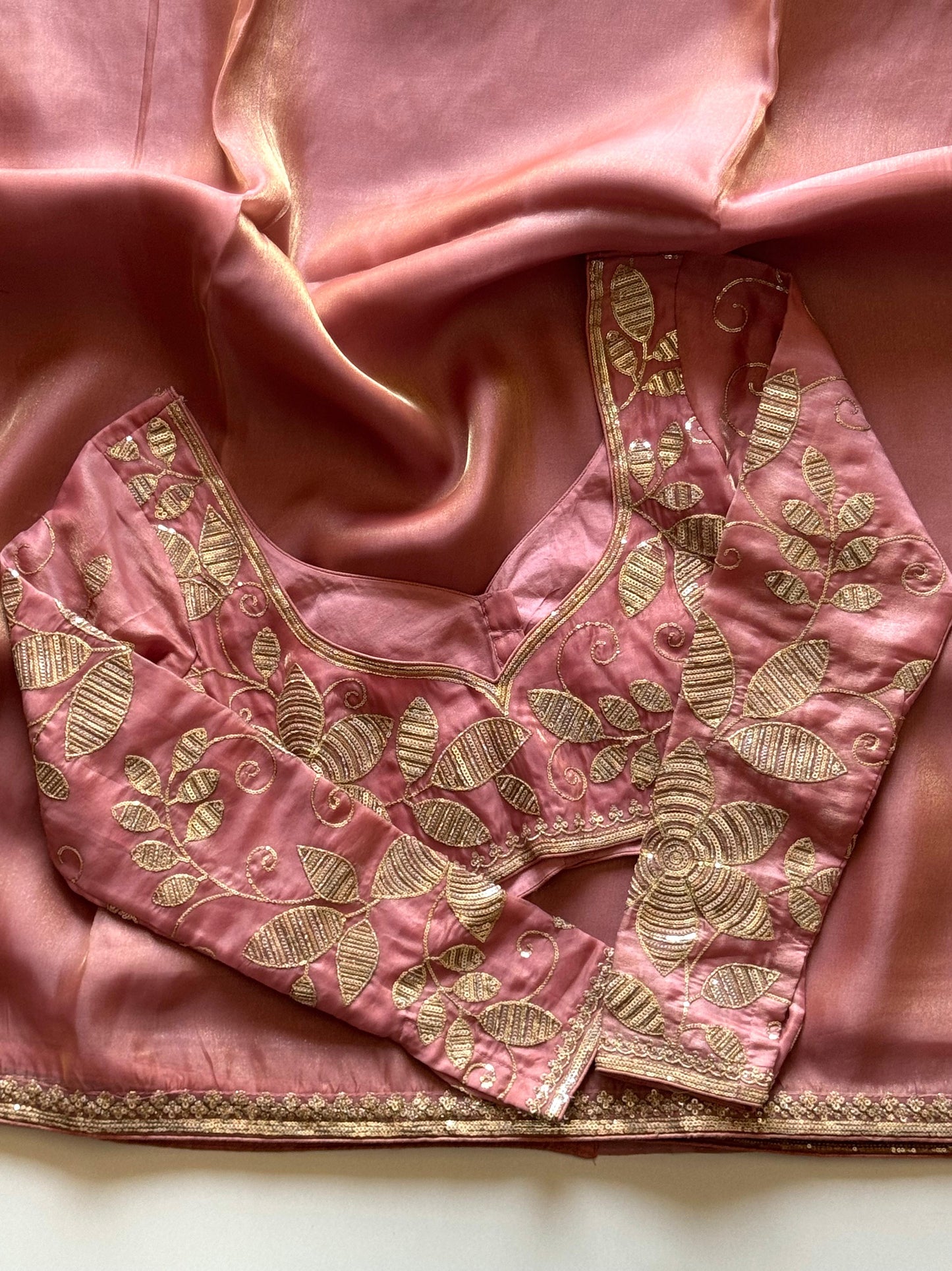 Soft Tissue silk with sequins work