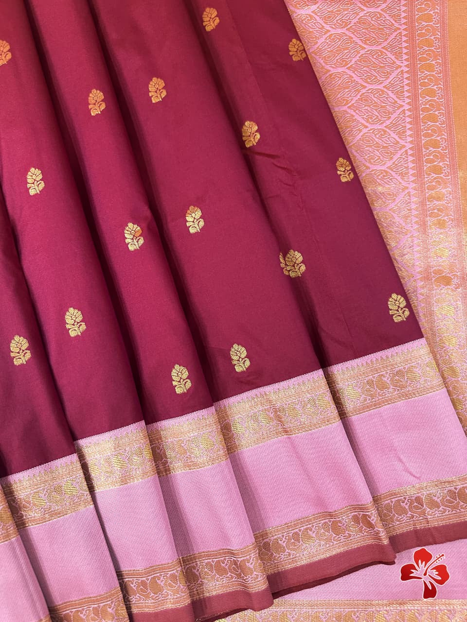 Beautiful soft semi silk saree with contrast border