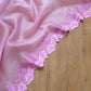 Pure organza silk saree with embroidery scallop border