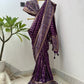 Banarasi semi Katan georgette saree with bandhini prints