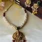 Clustered pearl Lakshmi necklace- Red beads