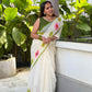 Pure mul cotton handpainted saree - Morning Glory