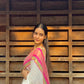 Pure authentic mul cotton saree with pink zari border