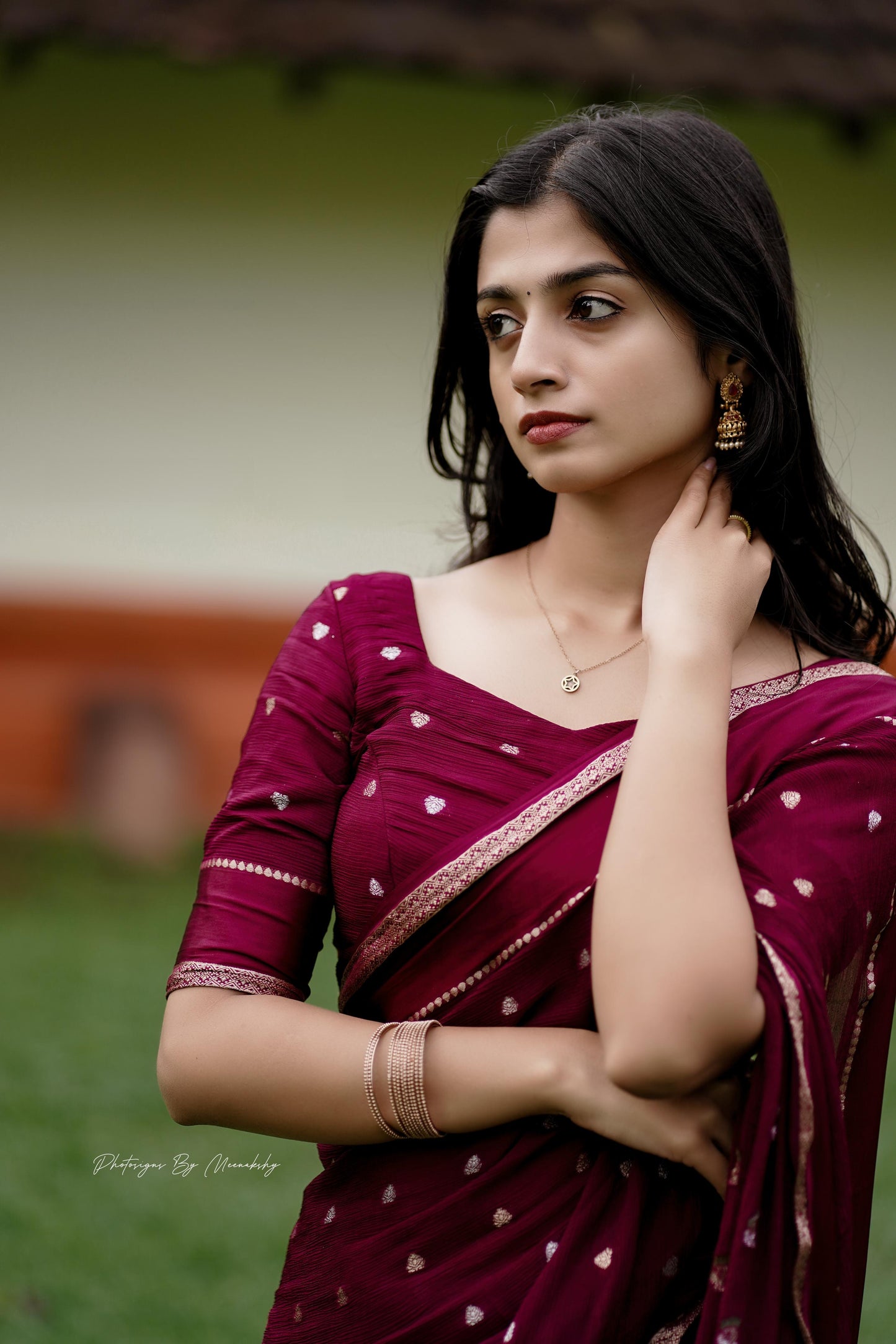 Soft viscous chinon silk saree